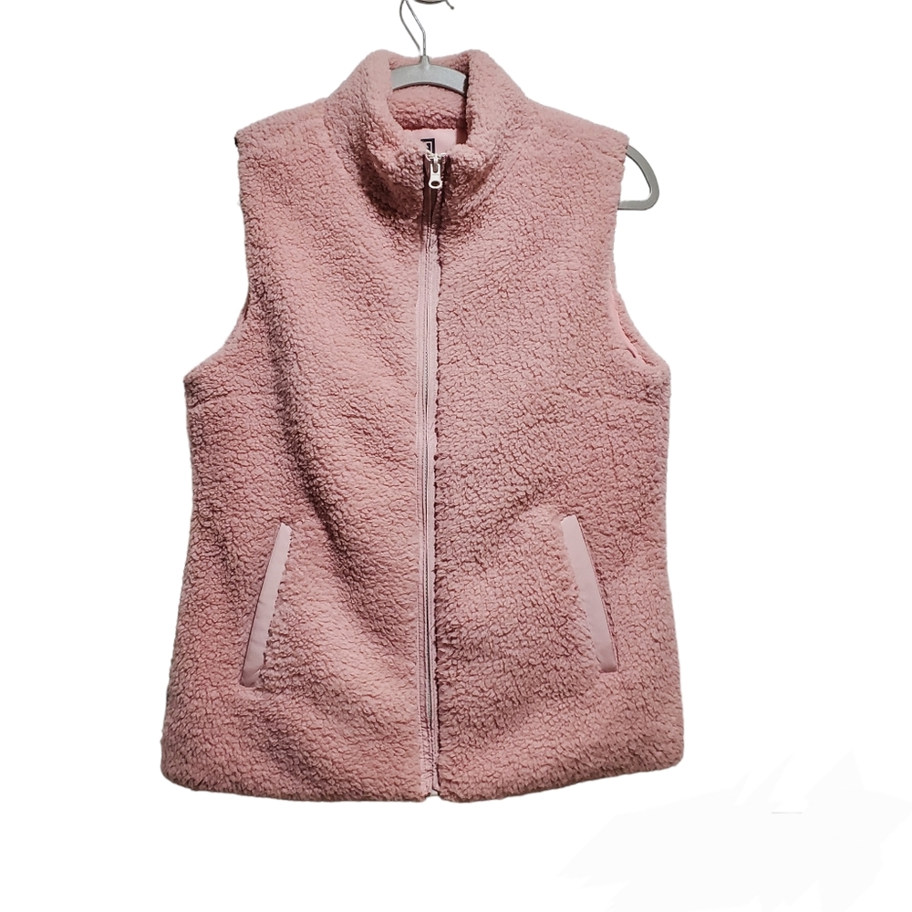 Nuvano Women's Pink Sherpa Zipper Vest Size S
